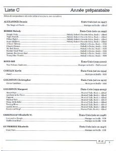 Répertoire de piano édition 2015 - Ajouts 2018