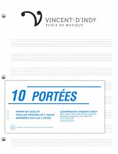 Papier manuscrit 10 portées - Manuscript paper 10 staves
