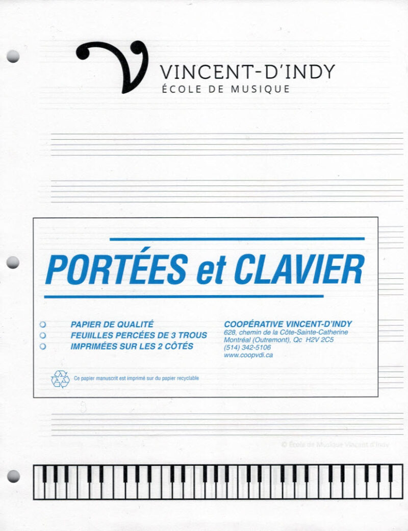 Papier manuscrit 9 portées et clavier - Manuscript paper 9 staves with keyboard