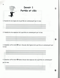 Théorie musicale Devoirs du Prof Rémi 1B