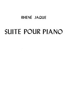 Jaque, Rhené - Suite pour piano