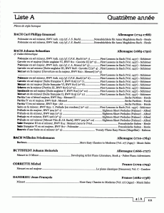 Répertoire de piano édition 2015