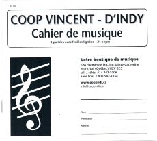 Manuscrit - Cahier de musique 8 portées avec feuilles lignées 24 pages
