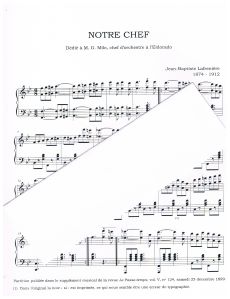 Lafrenière, Jean-Baptiste - Notre chef (marche pour piano)