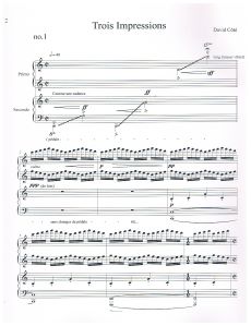 Côté, David - Trois impressions pour piano à quatre mains