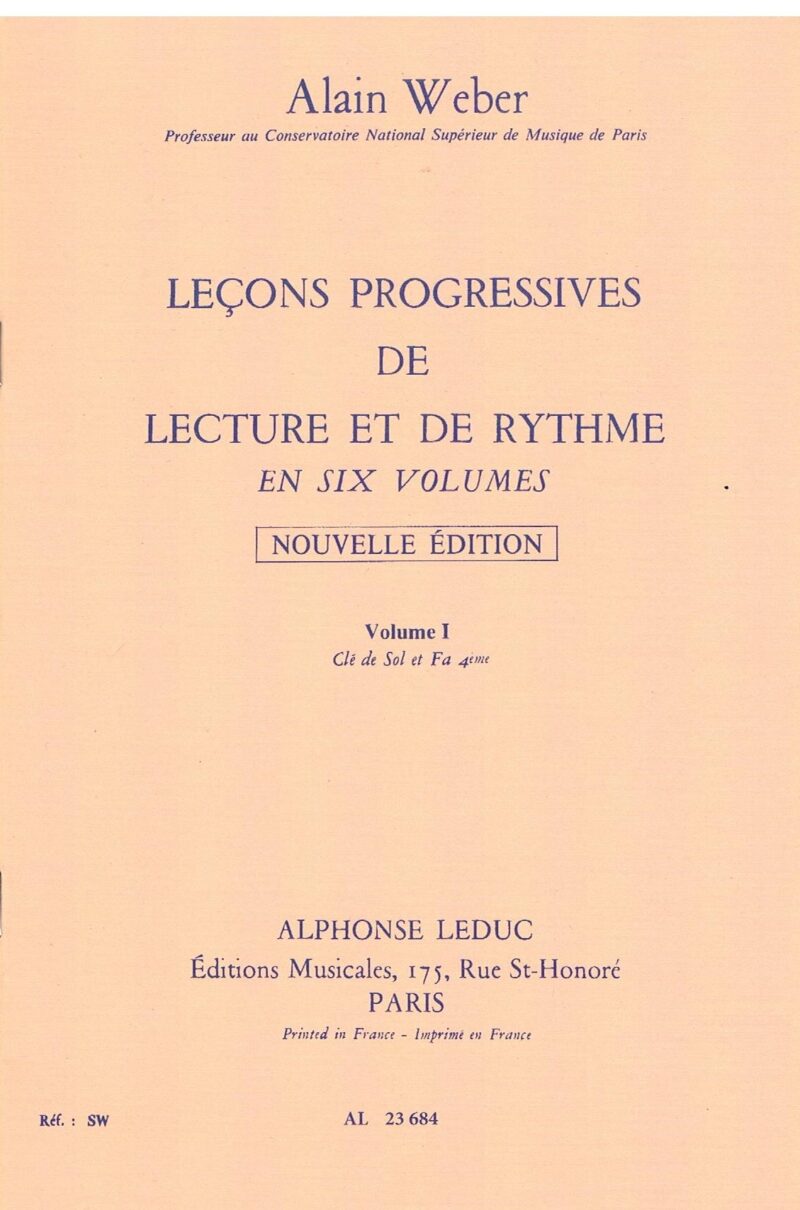 Weber, Alain - Leçons progressives de lecture et de rythme volume I