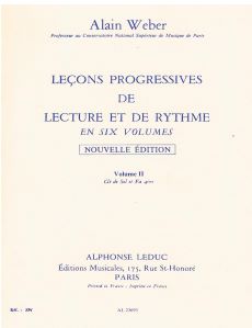 Weber, Alain - Leçons progressives de lecture et de rythme volume II