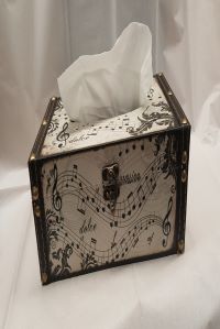 Boîte papier mouchoir motif musical
