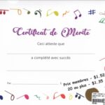 Certificat de mérite (Symboles musicaux multicolores)