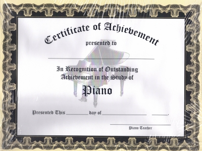 Paquet de certificats de mérite (Anglais - Piano)