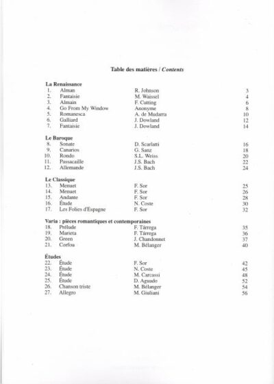 Répertoire progressif pour la guitare classique vol. 6