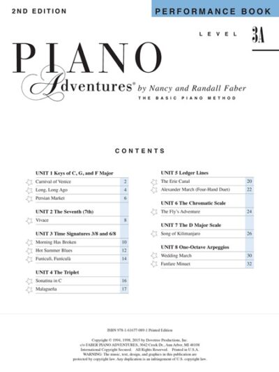 Faber and Faber - Piano Adventures Level 3A Performance Book 2nd Edition
