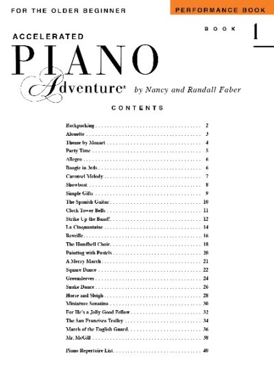 Faber and Faber - Accelerated Piano Adventures Level 1 Performance Book