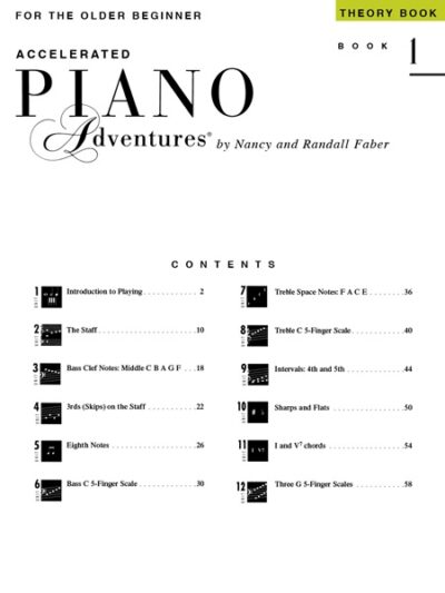 Faber and Faber - Accelerated Piano Adventures Level 1 Theory Book