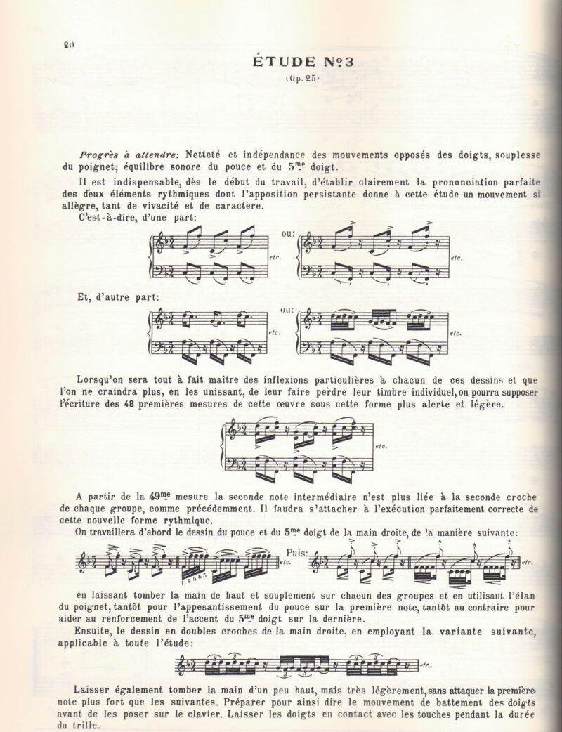 Chopin, Frederic - Douze études opus 25 édition de travail d'Alfred Cortot