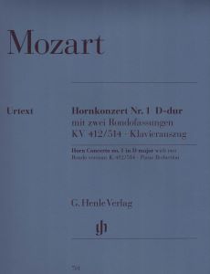 Mozart, Wolfang Amadeus - Concerto pour cor français no 1 en ré majeur KV 412/514