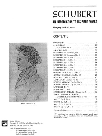 Schubert, Franz - An Introduction to His Piano Works