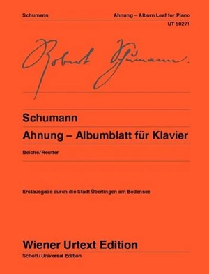 Schumann, Robert - Anhung (Pressentiment), Feuille d'album pour piano