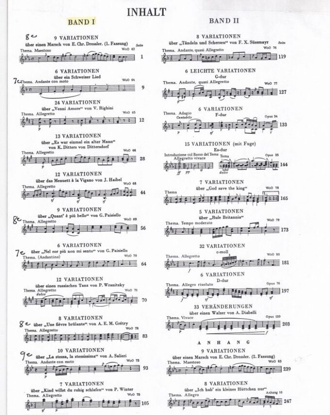 Van Beethoven, Ludwig - Variations pour piano, vol. 2