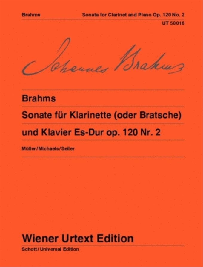 brahms_clarinette_2_wiener Brahms, Johannes - Sonata for Clarinet (or Viola) and Piano E flat major, Op. 120 No. 2