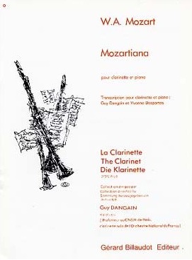 Mozart, Wolfgand Amadeus - Mozartiana, pour clarinette en si♭ et piano